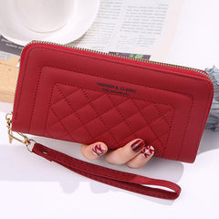 Large Capacity Faux Leather Zipper Long Wallet Clutch Bag