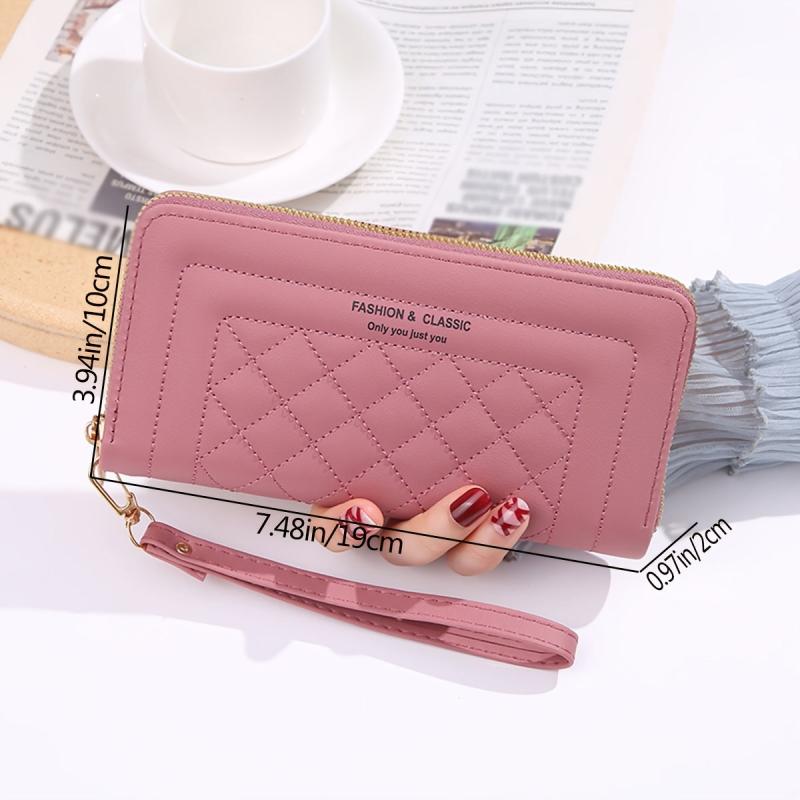 Large Capacity Faux Leather Zipper Long Wallet Clutch Bag