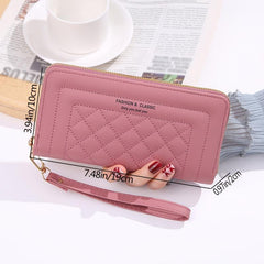 Large Capacity Faux Leather Zipper Long Wallet Clutch Bag