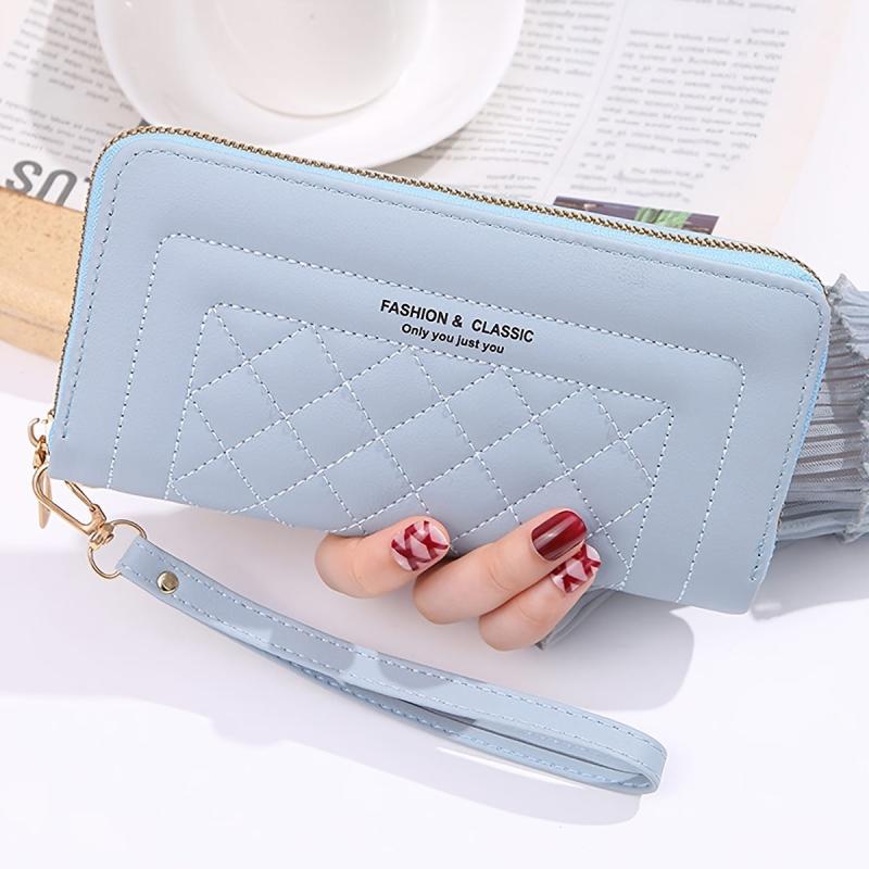 Large Capacity Faux Leather Zipper Long Wallet Clutch Bag
