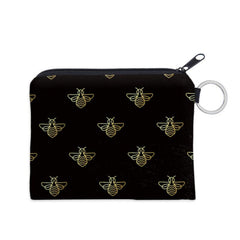 Bee Pattern Square Storage Bag Portable Zipper Mini Coin Purse