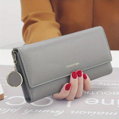 Casual Long Clutch Purse Lightweight Wallet with Pendant