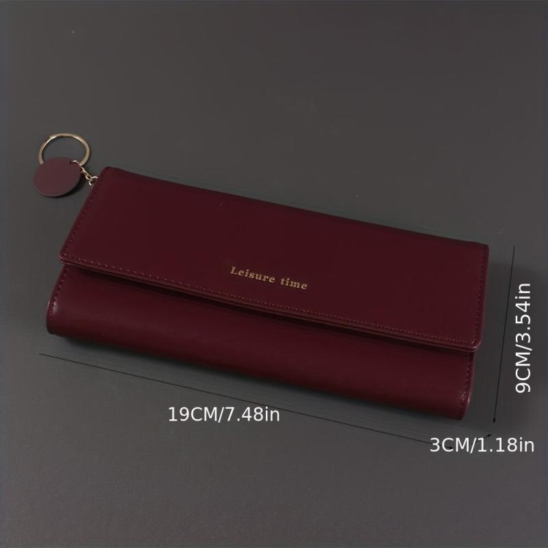 Casual Long Clutch Purse Lightweight Wallet with Pendant