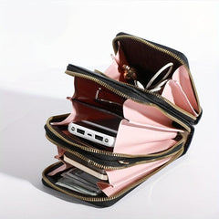 Mini PU Leather Mobile Phone Bag with Card Slots