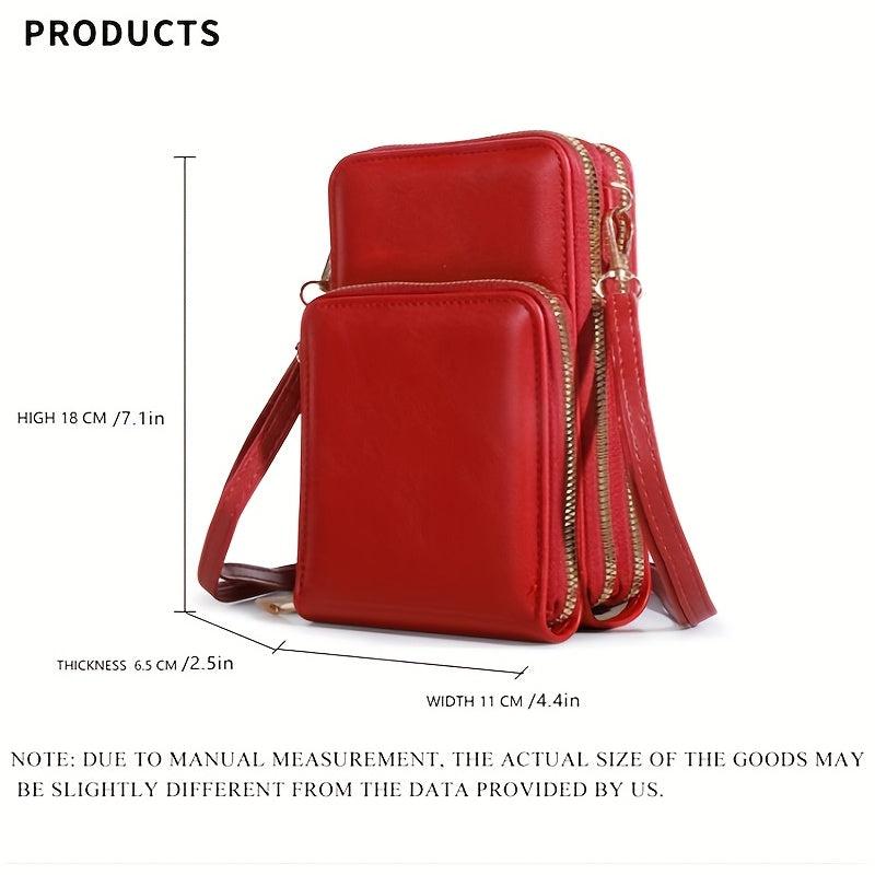 Mini PU Leather Mobile Phone Bag with Card Slots