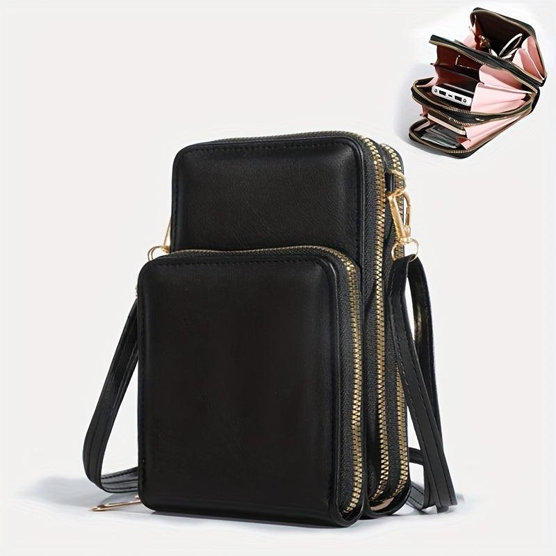 Mini PU Leather Mobile Phone Bag with Card Slots