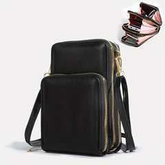 Mini PU Leather Mobile Phone Bag with Card Slots