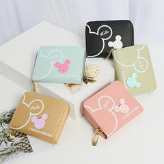 Women's Faux Leather Coin Purse Zip Wallet Cartoon Pattern
