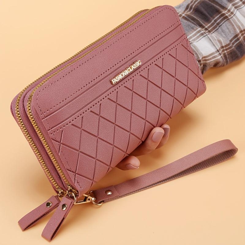 Women's Zip Around Letter Detail Wallet