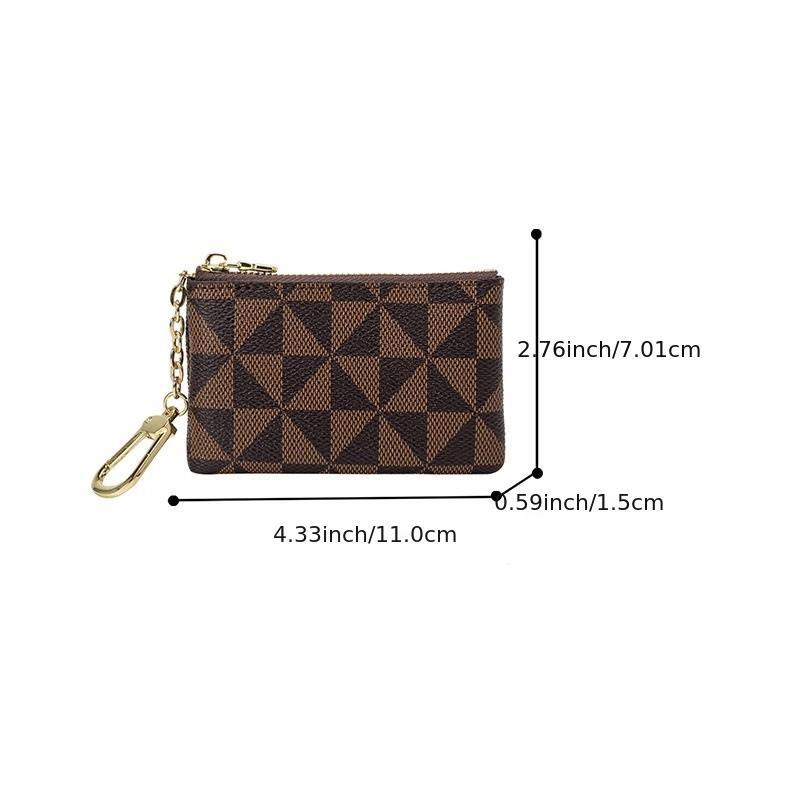 Women's Geometric Pattern Mini Coin Purse Keychain Bag