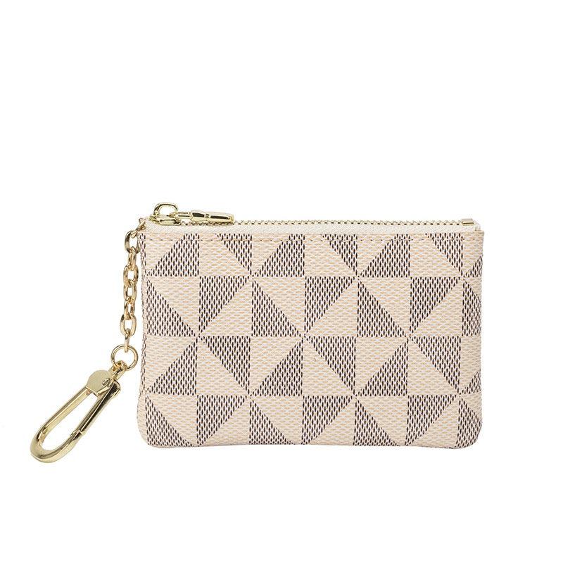 Women's Geometric Pattern Mini Coin Purse Keychain Bag