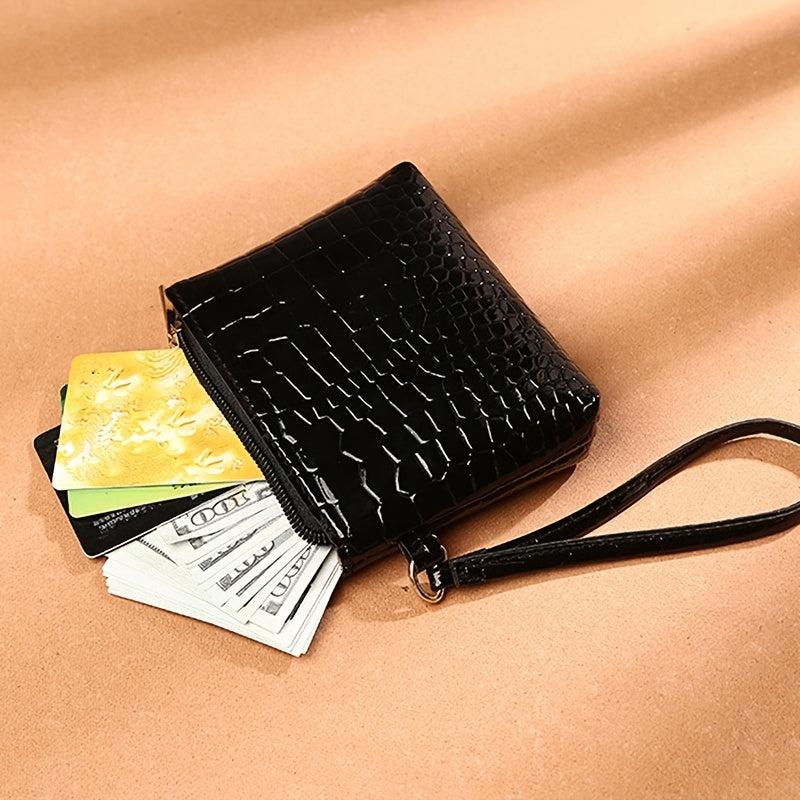 Crocodile Pattern Coin Purse Zip Wallet Wristband