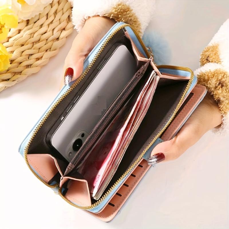 Women's Bunny Embroidered Long Wallet Zipper Portable Clutch Coin Purse