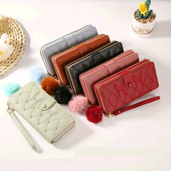 Women's Bunny Embroidered Long Wallet Zipper Portable Clutch Coin Purse