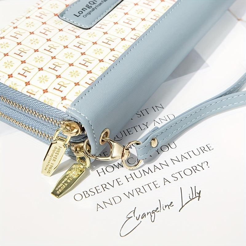 Women's Long Coin Purse Zip Wallet Clutch with Wristband