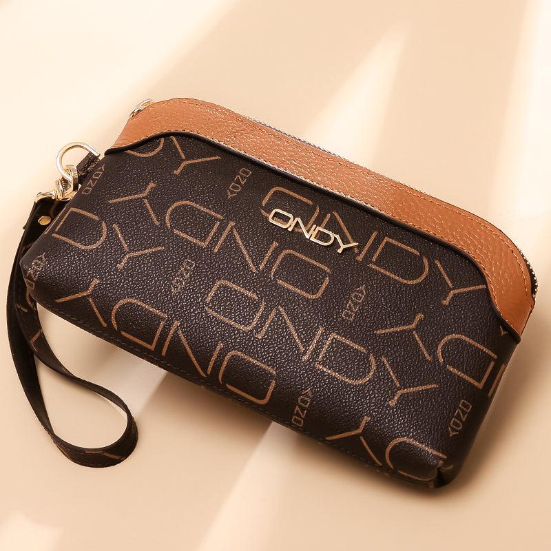 Stylish Vintage Long Clutch Zipper Purse With Wristband