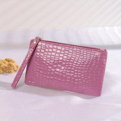Crocodile Embossed Long Wallet Zipper Coin Purse