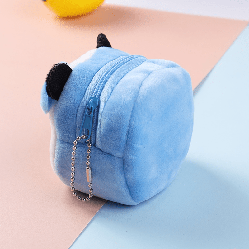 Cartoon Animal Plush Coin Purse Key Organizer Zipper Wallet for Women Girls