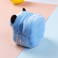 Cartoon Animal Plush Coin Purse Key Organizer Zipper Wallet for Women Girls
