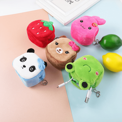 Cartoon Animal Plush Coin Purse Key Organizer Zipper Wallet for Women Girls