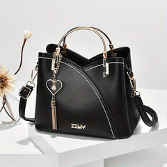 Metal Tassel Crossbody Bag Women's Top Ring Purse 9-Inch