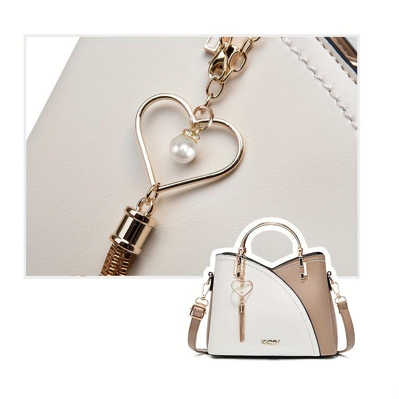 Metal Tassel Crossbody Bag Women's Top Ring Purse 9-Inch