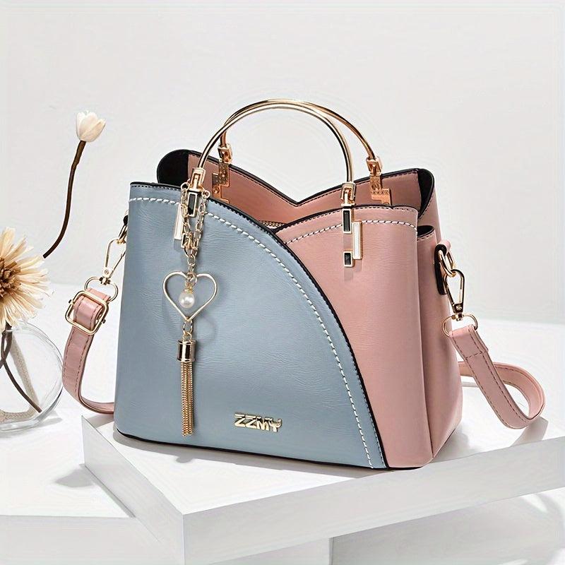 Metal Tassel Crossbody Bag Women's Top Ring Purse 9-Inch