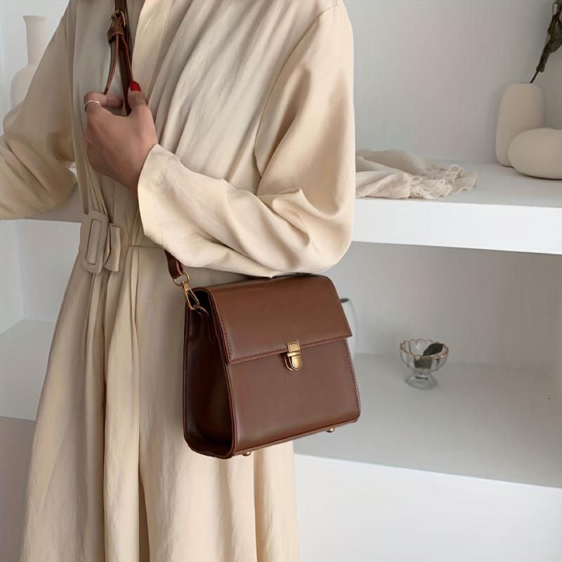 Stylish Mini Square Bag Faux Leather Crossbody Bag