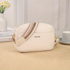 Waterproof Plain Zipper Crossbody Bag With Removable Strap