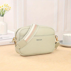 Waterproof Plain Zipper Crossbody Bag With Removable Strap