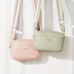 Waterproof Plain Zipper Crossbody Bag With Removable Strap