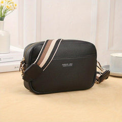 Waterproof Plain Zipper Crossbody Bag With Removable Strap