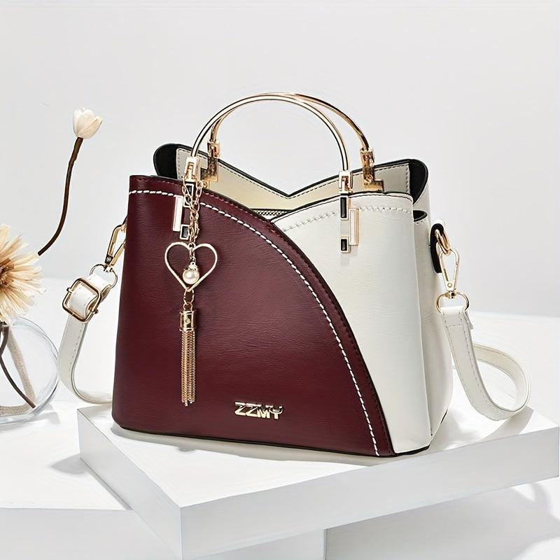 Heart Crossbody Bag Metal Tassel PU Leather Handbag
