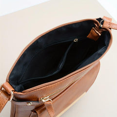 Zipper Crossbody Bag PU Leather Textured Bag Purse
