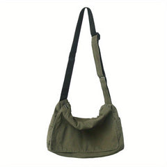Canvas Messenger Bag Large Capacity Crossbody Bag Student Flap Shoulder Bag