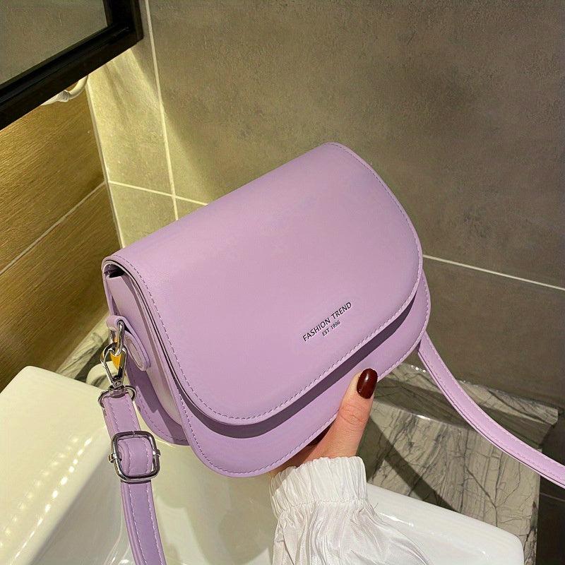 Letter Graphic Saddle Bag Crossbody Purse for Women