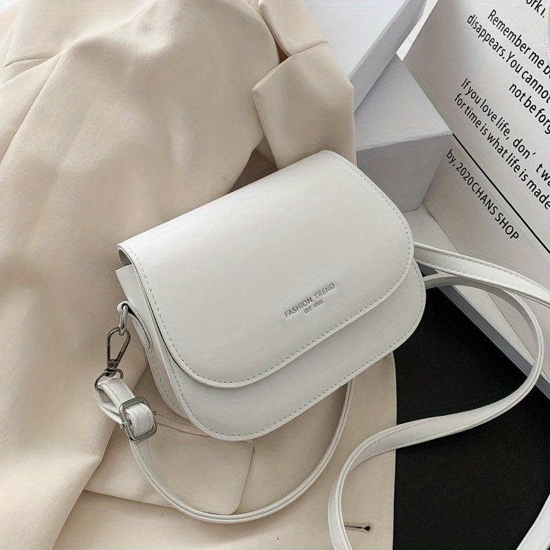 Letter Graphic Saddle Bag Crossbody Purse for Women