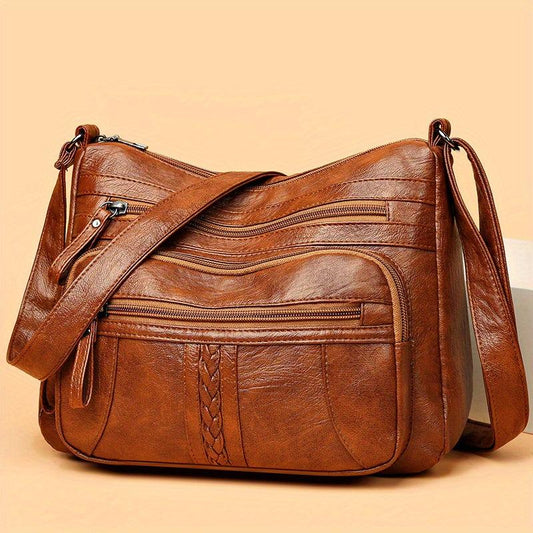Casual Vintage Hobo Shoulder Bag Solid Crossbody Bag Classic Purse For Shopping