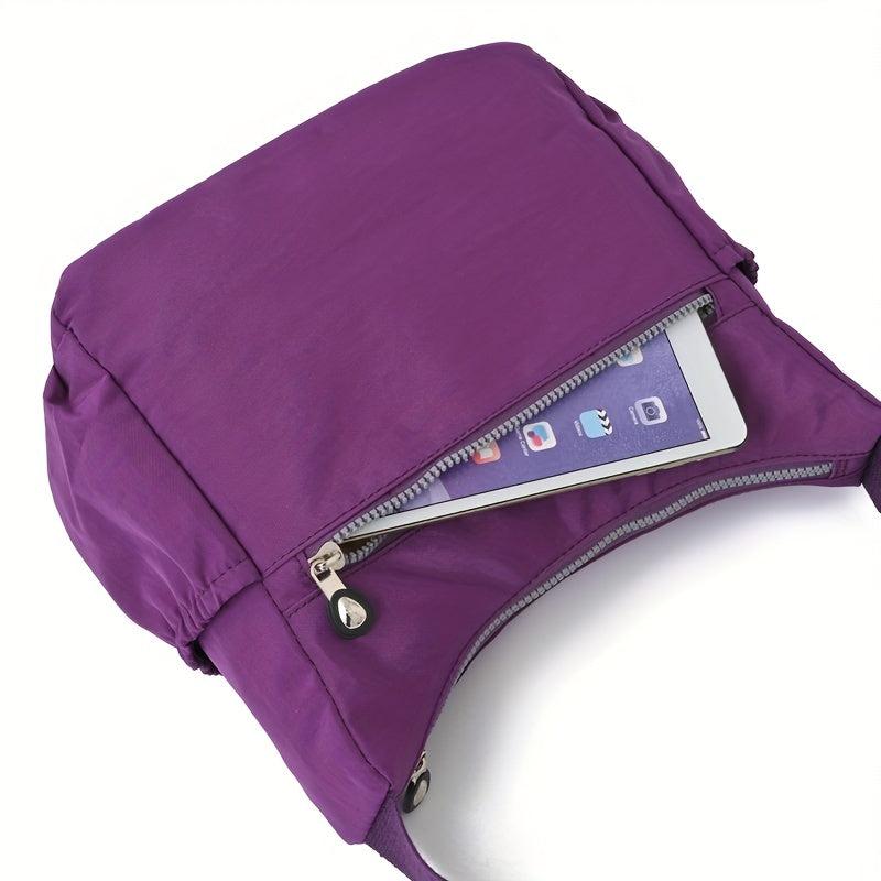 Nylon Crossbody Bag Women's Pockets Purses Solid Shoulder Bag