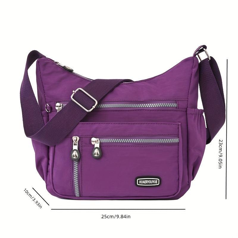 Nylon Crossbody Bag Women's Pockets Purses Solid Shoulder Bag