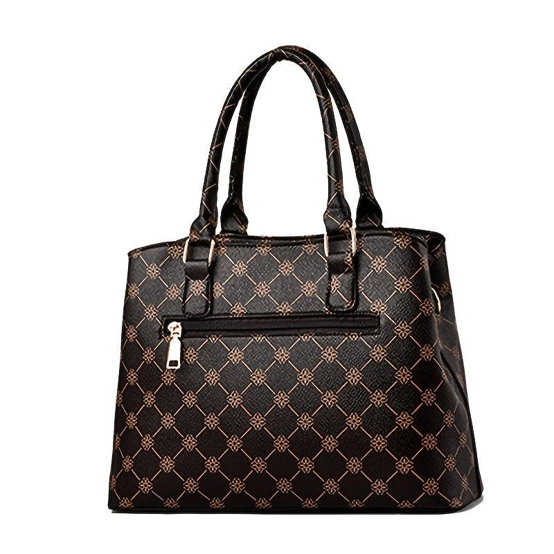 Geometric Pattern Crossbody Bag with Tassel Decor