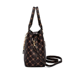Geometric Pattern Crossbody Bag with Tassel Decor