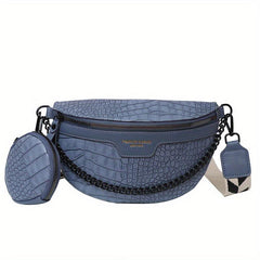 Crocodile Pattern Waist Bag Set Crossbody Bag With Coin Purse