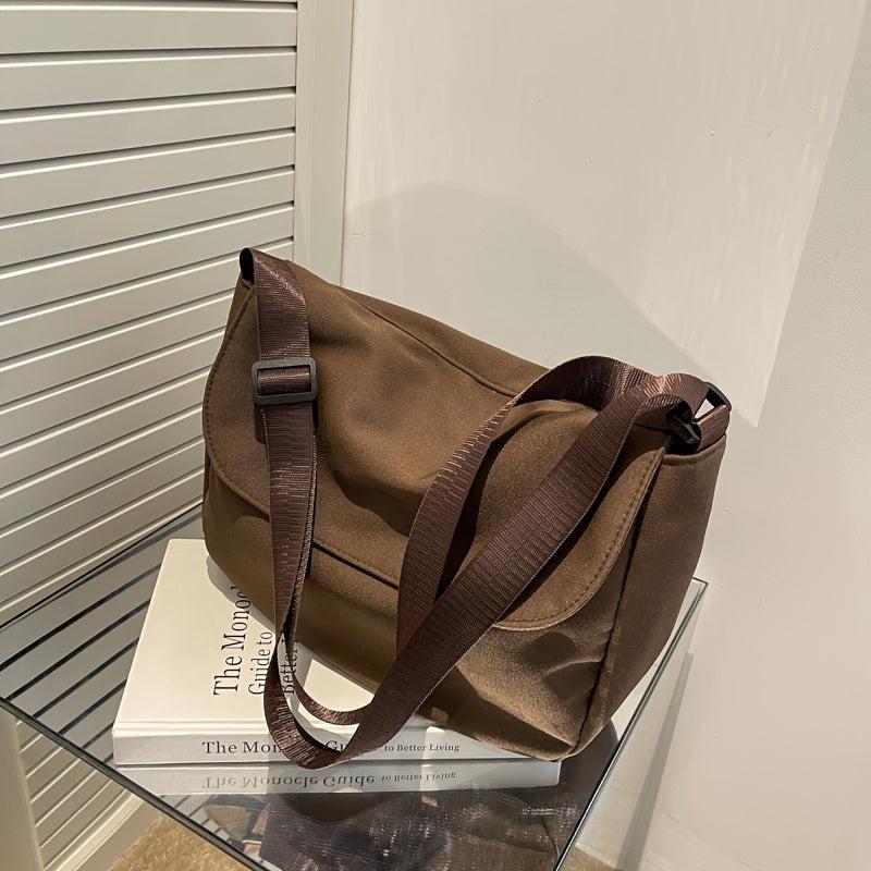 Large Capacity Crossbody Bag Women's Canvas Flap Purse Casual Travel