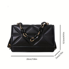 Argyle Embossed Crossbody Bag Wide Strap Shoulder Bag