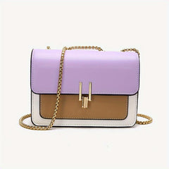 Contrast Crossbody Chain Shoulder Bag Mini Flap Purse