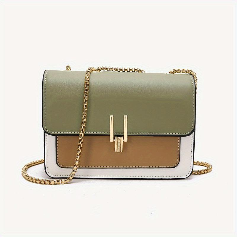Contrast Crossbody Chain Shoulder Bag Mini Flap Purse