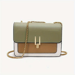 Contrast Crossbody Chain Shoulder Bag Mini Flap Purse