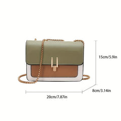 Contrast Crossbody Chain Shoulder Bag Mini Flap Purse