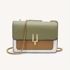 Contrast Crossbody Chain Shoulder Bag Mini Flap Purse